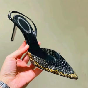 Luxury Rhinestones Gradient Slingbacks Women Pumps Fashion Bling Crystal Banquet Stiletto High Heels Fashion Party Prom Shoes