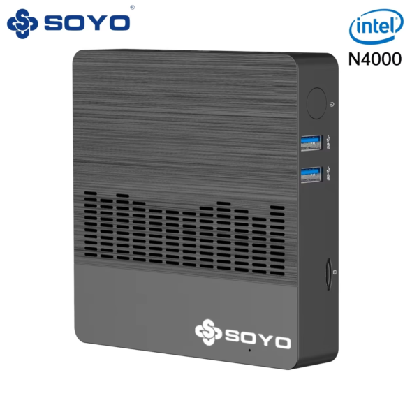 SOYO M2 Air Mini PC: Powerful 6GB RAM, 128GB EMMC,  N4000, Windows 11 Pro - Compact & Ideal for Home, Business & Gaming