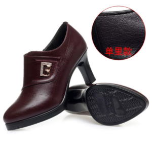 High Heels for Women 2024 Spring New Deep Mouth Soft Bottom Waterproof Business Formal Wear Office High Heel Leather Shoes